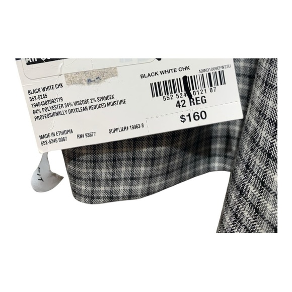 NWT Men’s Stafford Classic Fit Two Button Plaid Blazer - Picture 5 of 5